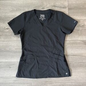 Barco One Womens XS Scrub Top Short Sleeve Black